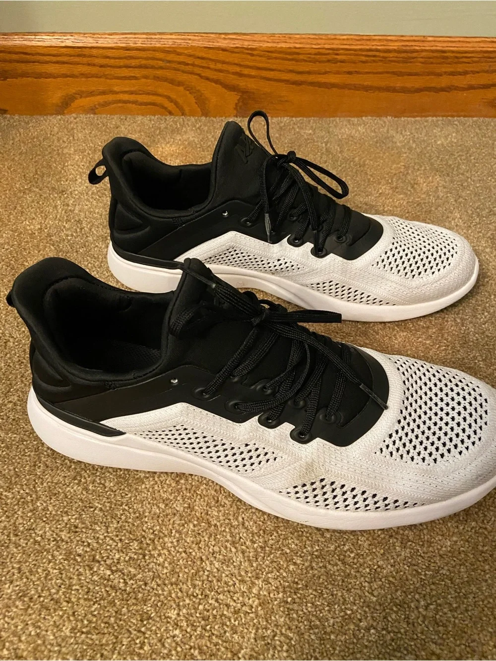 APL Techloom Tracer Black and White Knit  Training Shoe Mens